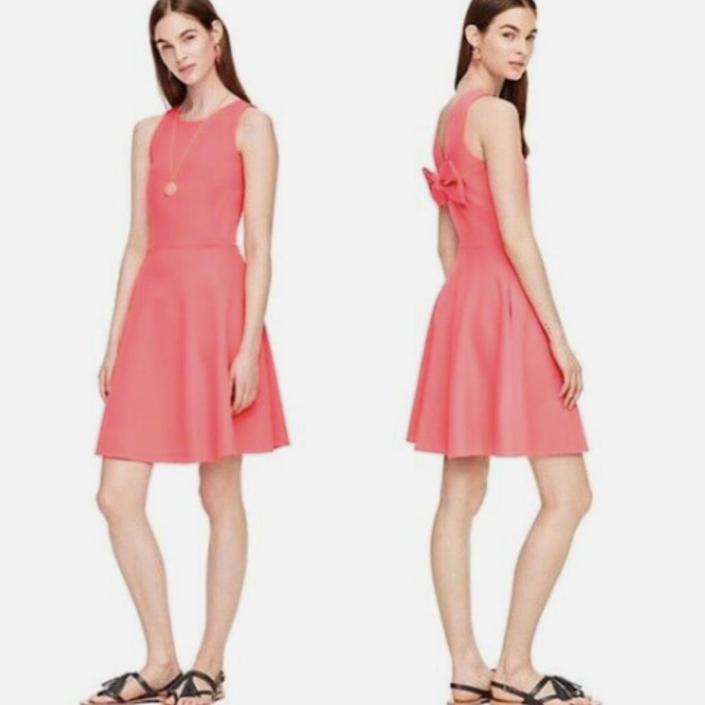 Kate Spade New York Watermelon Pink Ponte Bow Dress Size 00